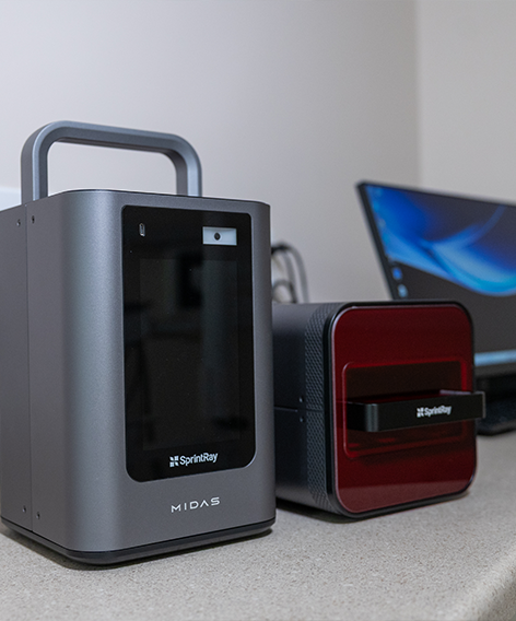 3D printer on a counter in a dental office