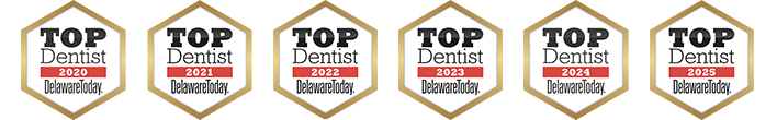 Delaware Today Top Dentist Award 2020 2021 2022 2023 2024 2025